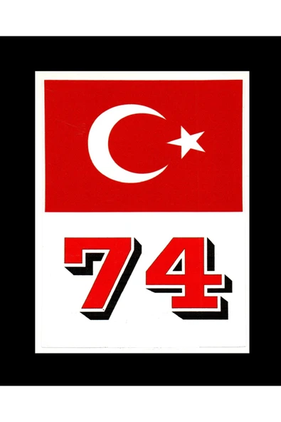 Türkiye Bayraklı Bartın 74 Plaka Kodu Ön Cam Sticker ürün görseli 1