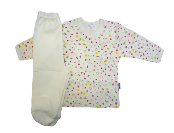Sema Baby Bebek Pijama Takımı 0-3 Ay - Krem ürün görseli 1