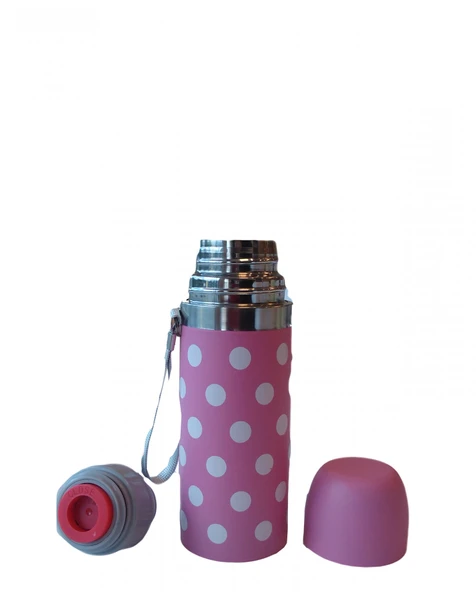 Sema Baby Puantiyeli Bebek Termosu 350 ml - Pembe ürün görseli 1
