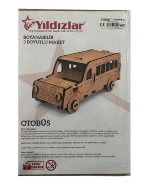 Yıldızlar Demonte 3 Boyutlu Ahşap Maket Otobüs ürün görseli 1