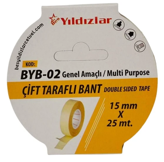 Yıldızlar Çift Taraflı Bant 15mmX25m - 5 adet ürün görseli 1