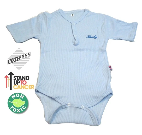 Sema Baby Yarım Kol Kaşkorse Badi (Body) - Mavi  6-12 Ay ürün görseli 1