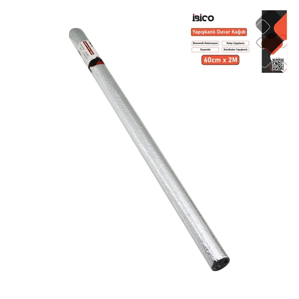 2MT X 60CM ALÜMİNYUM GÜMÜŞ TEZGAH ÜSTÜ FOLYO STİCKER - DUVAR KAĞIT KENDİNDEN YAPIŞKANLI - EKO DEKORASYON - DAYANIKLI (5433) ürün görseli 1