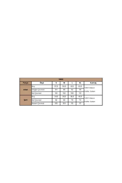 %100 Viskon Dantelli ve Dekolteli Saten Şort Takımı - Resim 3