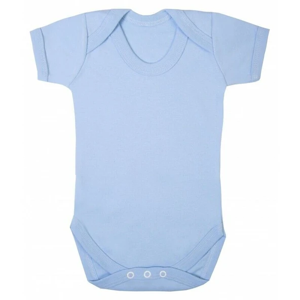 Sema Baby Prematüre Yarım Kol Penye Çıtçıtlı Badi - Mavi ürün görseli 1