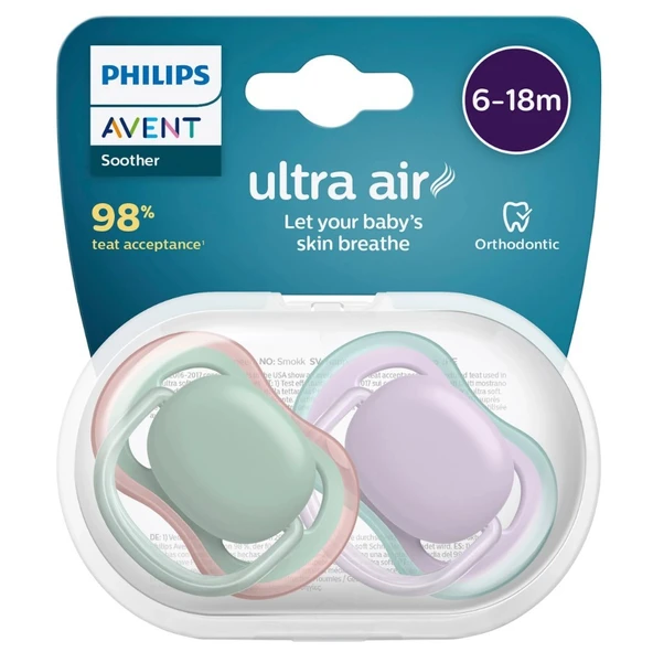 Philips Avent Ultra Air Emzik 6-18 Ay 2li Kız SCF085/16 ürün görseli 1