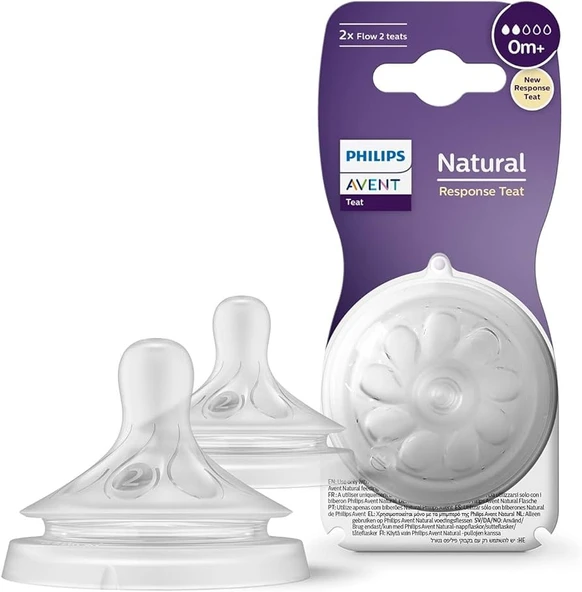Philips Avent Natural Response 2'li Biberon Emziği, 2 Numara, 0 Ay+ ürün görseli 1