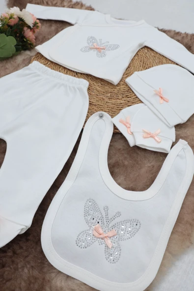 Sema Baby 5 Parça Hastane Çıkışı Zıbın Seti 0-3 Ay - Butterfly ürün görseli 1