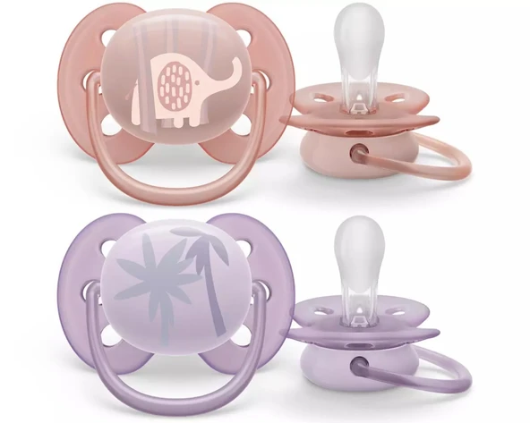 Philips Avent Ultra Soft Yumuşak 2li Emzik 0-6 Ay - Kız SCF091/09 ürün görseli 1
