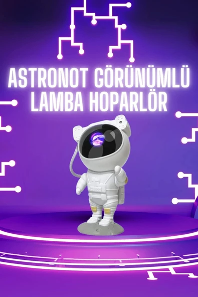 Astronot Şeklinde Bluetooth Hoparlör Gökyüzü Kumandalı Aydınlatma Lamba P204211S6947 ürün görseli 1
