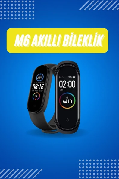 Akıllı Uyumlu Bileklik M6 Adımsayar Spor Modları Çağrı Görme Türkçe Menü P204492S9799 ürün görseli 1
