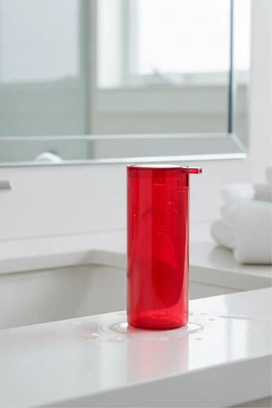Kırmızı Akrilik Sıvı Sabunluk 250 ml ürün görseli 1