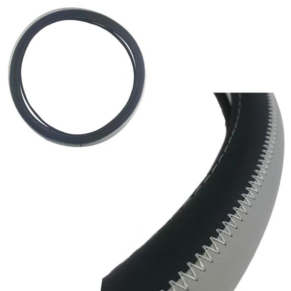 Space Direksiyon Kılıfı 38 cm Siyah/Gri / DIKI342-SG ürün görseli 1