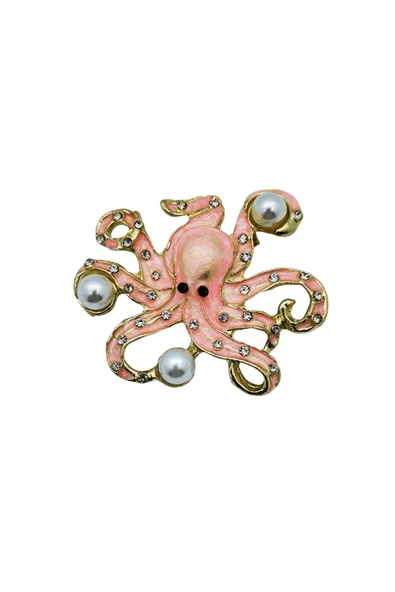 Ocean Pearl Ahtapot Tasarım Broş - Resim 4