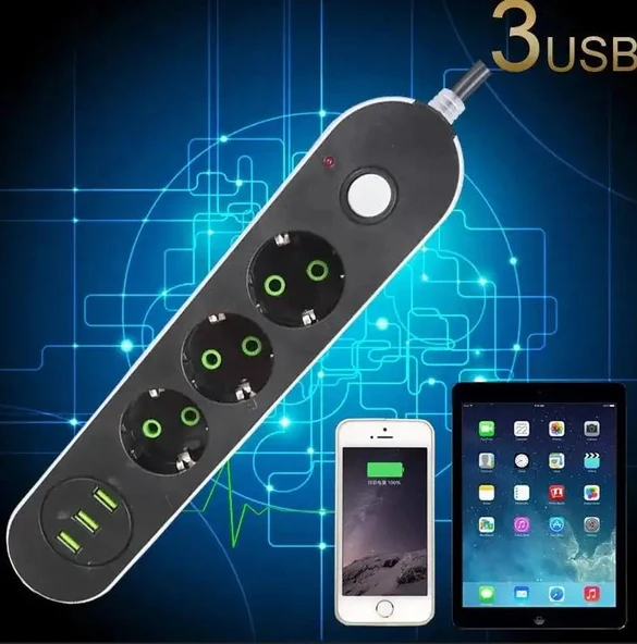Zhltools 3 Usb Yuvalı 3lü Priz - Resim 4