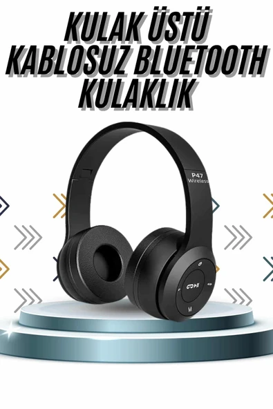 Kulak Üstü Bluetooth Kulaklık Yüksek Ses Kaliteli Ayarlanabilir P204470S6442 ürün görseli 1