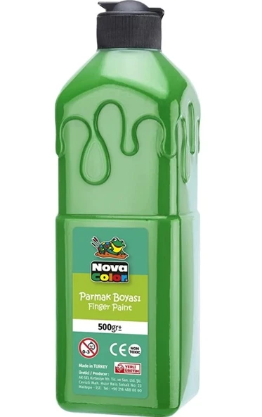 Yeşil Parmak Boyası Nova Color 500 ml - Kolay Silinebilir ürün görseli 1