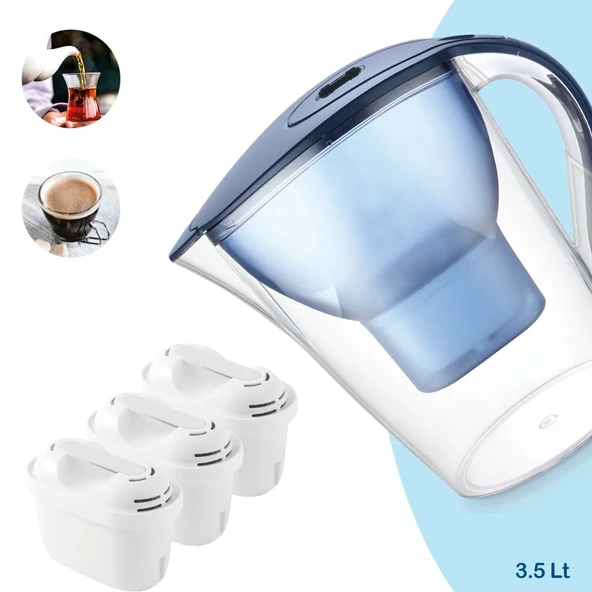 Su Arıtma Sürahisi Pure ve Maxtra Filtreleri ile Uyumlu 3 adet Extra Filtre Dahil ürün görseli 1