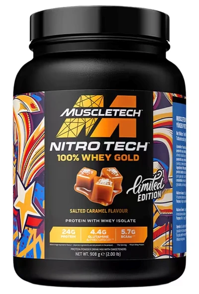 Muscletech Nitro-Tech %100 Whey Gold Protein 908 Gr Karamel ürün görseli 1