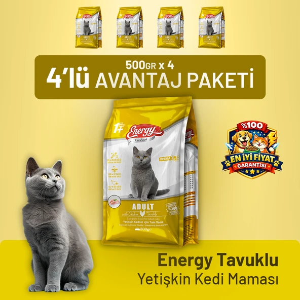Tavuklu Yetişkin Kedi Maması - 4 Adet ürün görseli 1