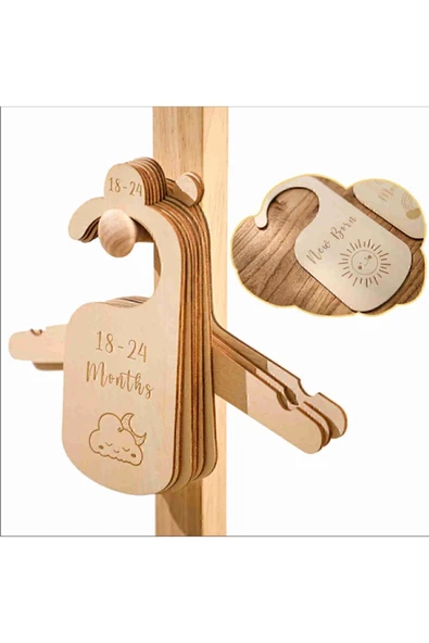 Babyroom Bebek Dolap Organizer Bebek Kıyafet Ayırıcı Askılık Ayraç 0- 24 Aylık 7 Adet ürün görseli 1