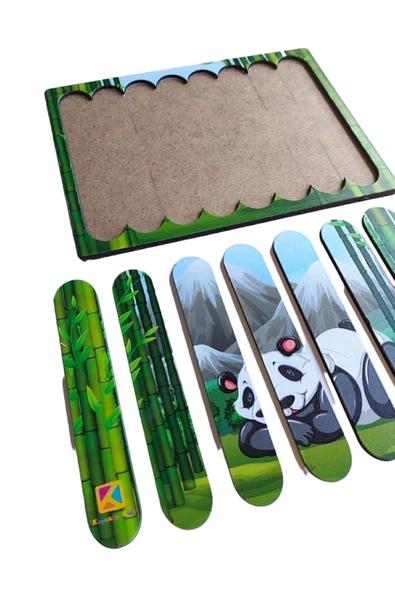 kayasan kids Panda Ahşap Stick Puzzle - Resim 7