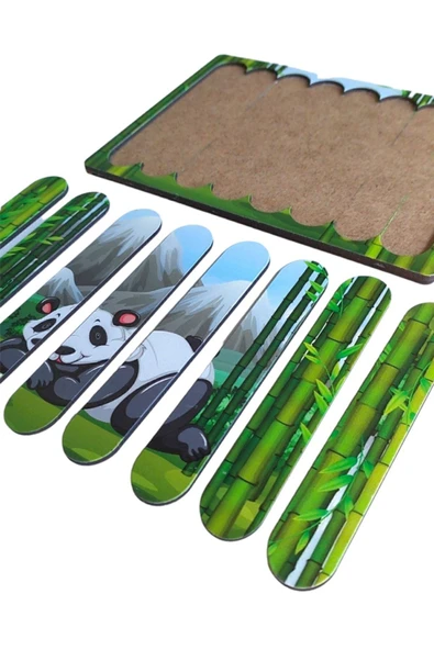 kayasan kids Panda Ahşap Stick Puzzle - Resim 4