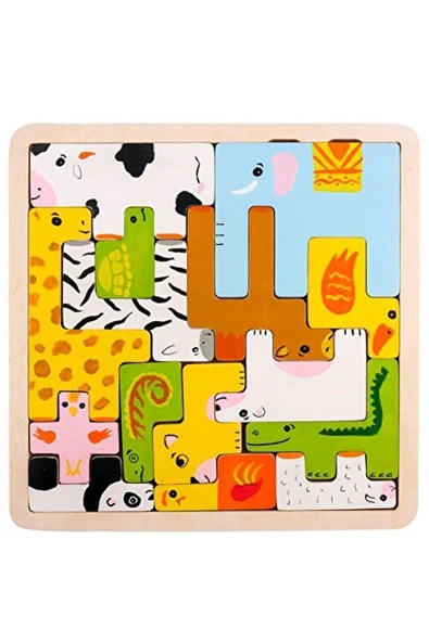 kayasan kids Ahşap Puzzle Yapboz Bultak Tetris Eğitici Çocuk Oyun Oyuncak ürün görseli 1