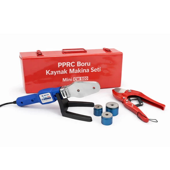 Mini PPRC Boru Kaynak Makinesi Seti 500 Watt 20 25 32 mm Pafta Uçlu Makaslı Metal Taşıma Çantası ürün görseli 1