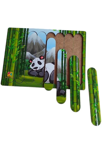 kayasan kids Panda Ahşap Stick Puzzle - Resim 2
