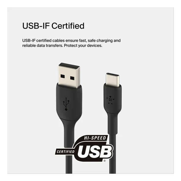 Belkin Type-C Data & Hızlı Şarj Kablo 1m Siyah - Resim 7