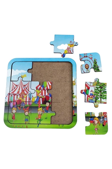 kayasan kids Sirk Temalı Ahşap Puzzle - Resim 3