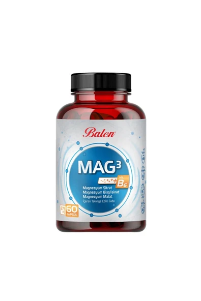 BALEN MAG 3 MAGNEZYUM SİTRAT & BİSGLİSİNAT & MALAT KAPSÜL 679 MG *60 ürün görseli 1