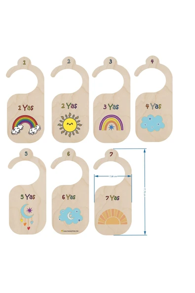 kayasan kids Çocuk Dolap Organizer Kıyafet Ayırıcı Askılık Ayraç 1- 7 Aylık Anı Kartları 7 Adet ürün görseli 1