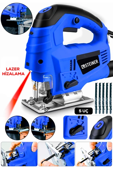 STEİNER 4600w Lazerli Sjs Metal Şanzuman 6 Kademe Devirli Dekupaj Testere Makinesi 5 Uç LD460M5 ürün görseli 1