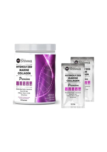 Shiwwa Collagen Hidrolize Kolajen Içeren Saşe Takviye Edici Gıda Premium 30 Saşe ürün görseli 1