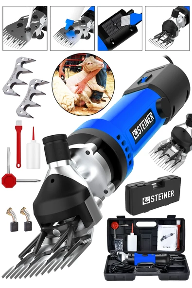 STEİNER Alman 9900 W Devir Ayarlı Çift Soğutmalı Koyun Kırpma Kırkma Makinesi + 2 Adet Üst Bıçak ürün görseli 1