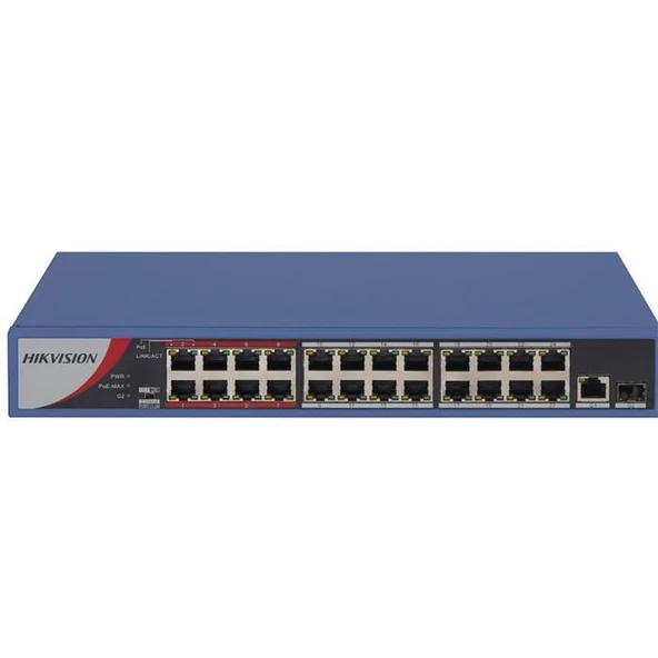 Hikvision DS-3E0326P-E/M(B) 24Port 10/100 Yönetilemez Poe 230W Switch ürün görseli 1
