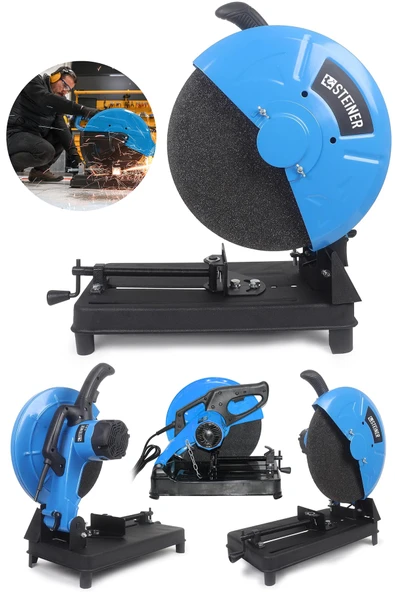 STEİNER Alman Turbo 9000 Bakır Sargılı Çelik Şanzuman Profil Demir ve Metal Kesme Makinesi 355 mm ürün görseli 1
