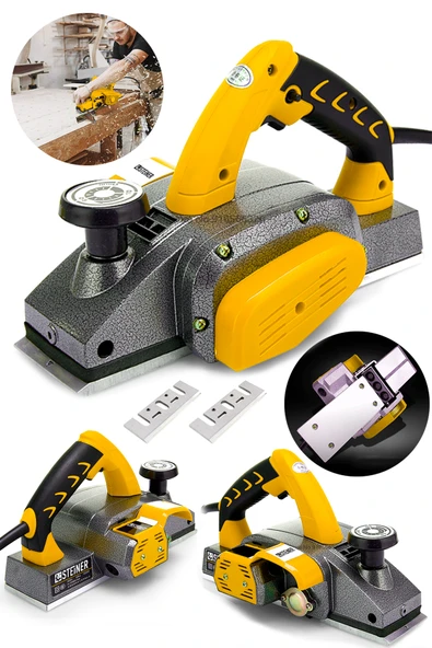 STEİNER Titan 4200 Watt Bakır Sargılı Metal Şanzuman Çift Bıçaklı Planya Rende Makinesi F215486 + 2 Bıçak ürün görseli 1