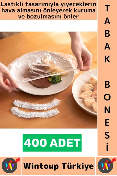 #TabakBonesi Hava Almaz Bozulma Önleyen Yemek Saklama Tazelik Lastikli Tencere Tabak Bonesi 400 Adet ürün görseli 1
