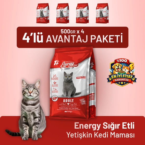 Sığır Etli Yetişkin Kedi Maması - 4 Adet ürün görseli 1