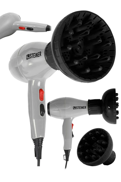 STEİNER Alman 3800 Watt Professional Saç Kurutma Makinesi Ac Motor Fön Makinesi + Difüzör + 2 Adet Başlık ürün görseli 1