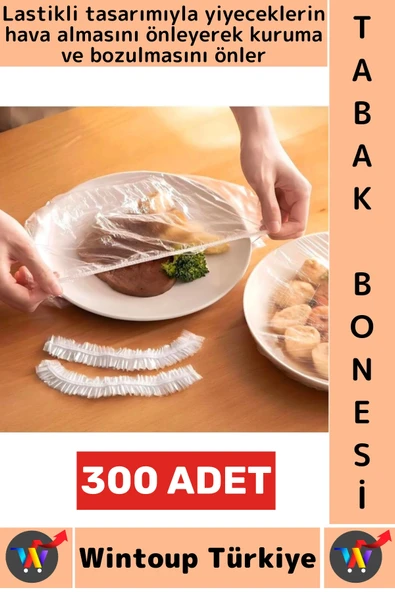 #TabakBonesi Hava Almaz Bozulma Önleyen Yemek Saklama Tazelik Lastikli Tencere Tabak Bonesi 300 Adet ürün görseli 1