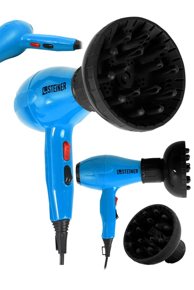 STEİNER Alman 3800 Watt Professional Saç Kurutma Makinesi Ac Motor Fön Makinesi + Difüzör + 2 Adet Başlık ürün görseli 1