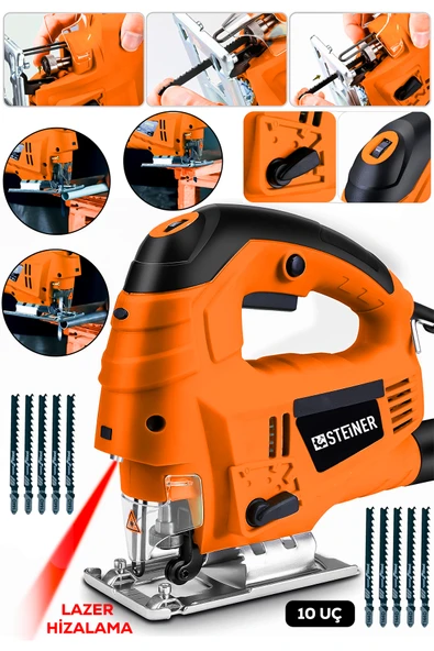 STEİNER 4600w Lazerli Sjs Metal Şanzuman 6 Kademe Devirli Dekupaj Testere Makinesi 10 Uç DK461T10 ürün görseli 1