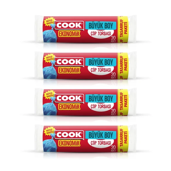 COOK Büyük Çöp Torbası 65*80 Cm 20 li x 4 Adet ürün görseli 1