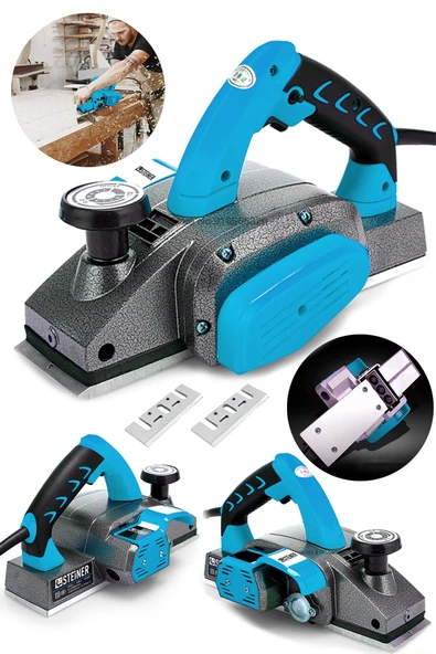 STEİNER Titan 4200 Watt Bakır Sargılı Metal Şanzuman Çift Bıçaklı Planya Rende Makinesi F32159 + 2 Bıçak ürün görseli 1