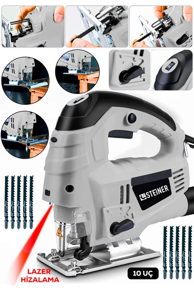 STEİNER 4600w Lazerli Sjs Metal Şanzuman 6 Kademe Devirli Dekupaj Testere Makinesi 10 Uç LD465G10 ürün görseli 1