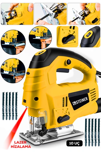 STEİNER 4600w Lazerli Sjs Metal Şanzuman 6 Kademe Devirli Dekupaj Testere Makinesi 10 Uç LD468S10 ürün görseli 1
